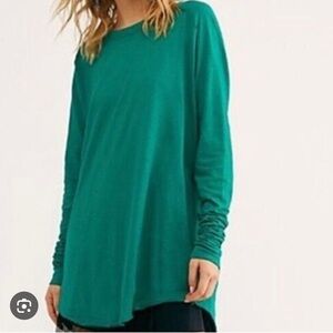 Free People We the Free Arden Long Sleeve Tee Large Green